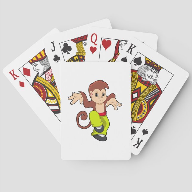 Monkey at Martial arts Kungfu Poker Cards (Back)