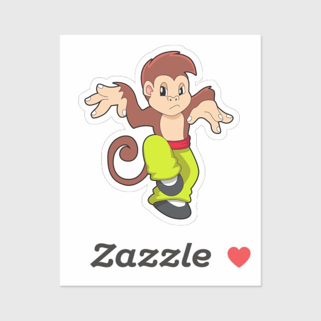 Monkey at Martial arts Kungfu Sticker (Sheet)