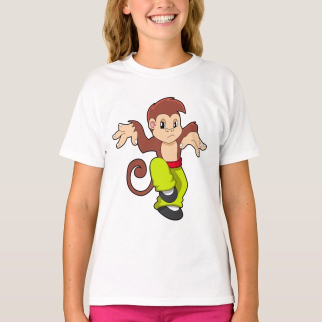 Monkey at Martial arts Kungfu T-Shirt (Front)