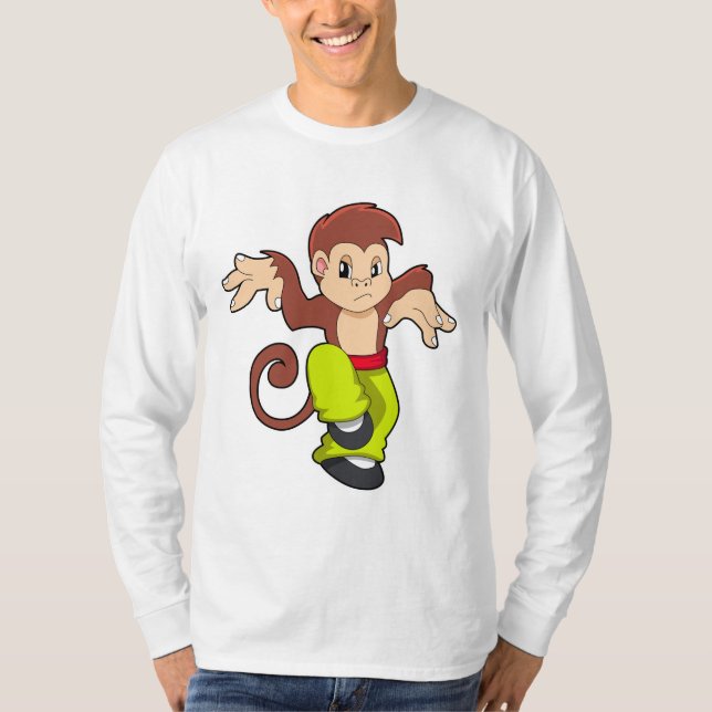 Monkey at Martial arts Kungfu T-Shirt (Front)