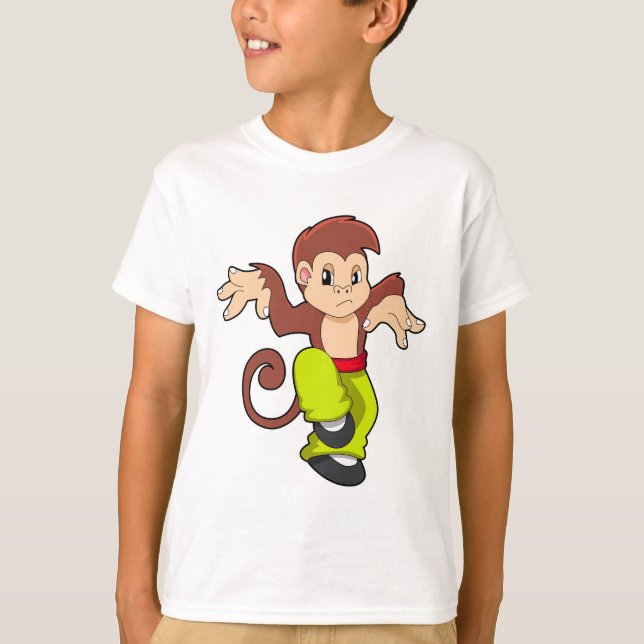 Monkey at Martial arts Kungfu T-Shirt (Front)