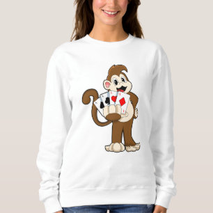 Monkey at Poker with Poker cards Sweatshirt