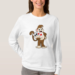 Monkey at Poker with Poker cards T-Shirt
