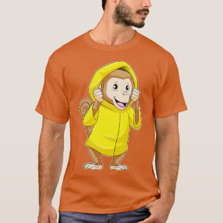 Monkey at Raining with Raincoat T-Shirt