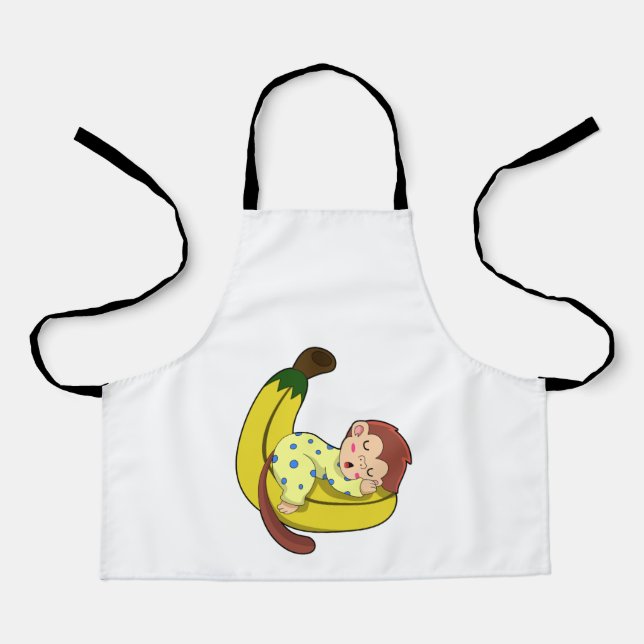 Monkey at Sleeping in Pajamas Apron (Front)