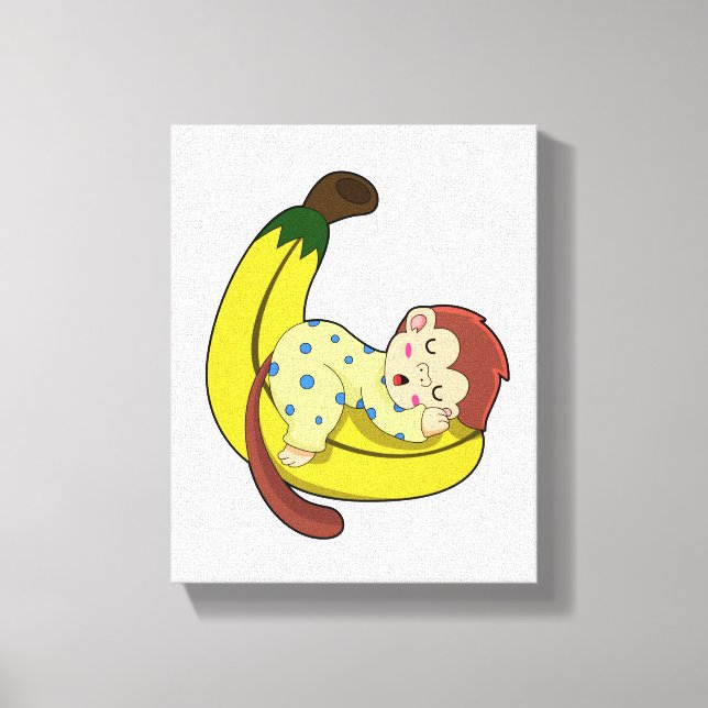 Monkey at Sleeping in Pajamas Canvas Print (Front)