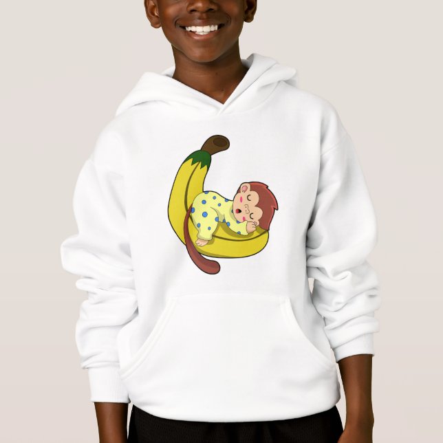 Monkey at Sleeping in Pajamas Hoodie (Front)