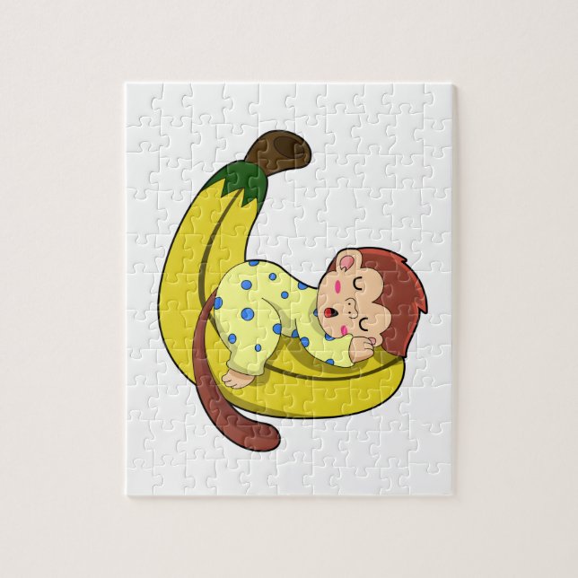 Monkey at Sleeping in Pajamas Jigsaw Puzzle (Vertical)