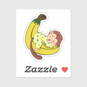 Monkey at Sleeping in Pajamas Sticker