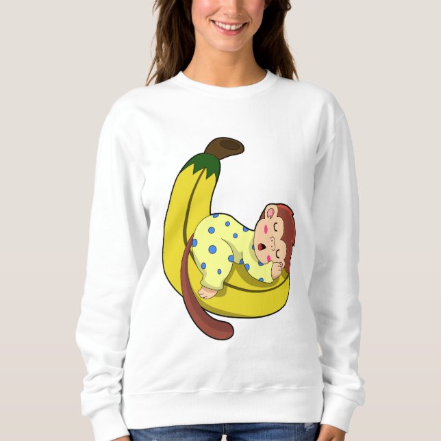 Monkey at Sleeping in Pajamas Sweatshirt (Front)