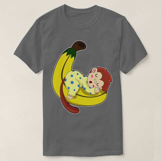 Monkey at Sleeping in Pajamas T-Shirt (Design Front)