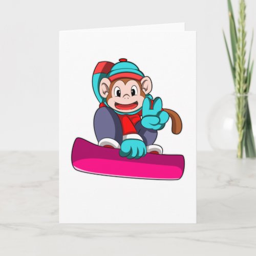 Monkey at Snowboarding with Snowboard Card