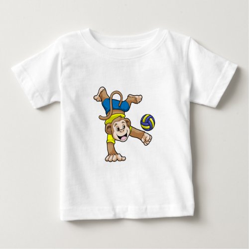 Monkey at Sports with Volleyball Baby T_Shirt