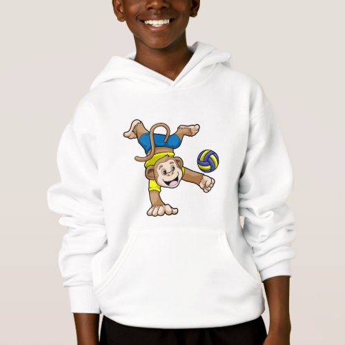 Monkey at Sports with Volleyball Hoodie