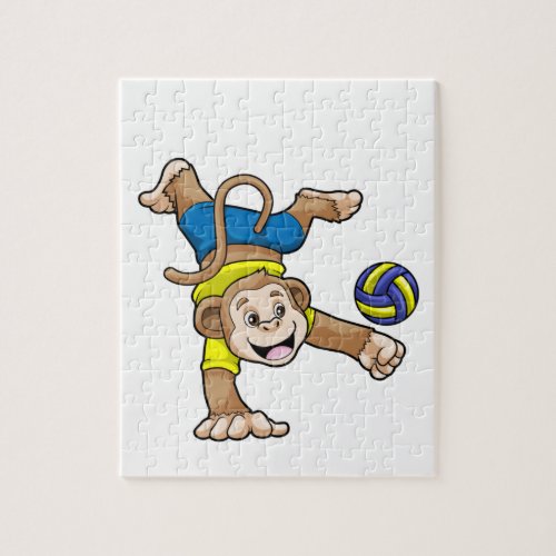 Monkey at Sports with Volleyball Jigsaw Puzzle