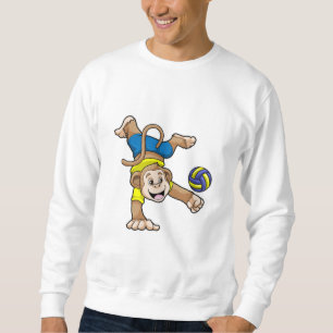 Monkey at Sports with Volleyball Sweatshirt
