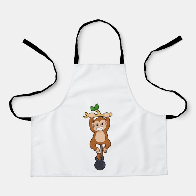 Monkey at Strength training with Dumbbell Apron (Front)