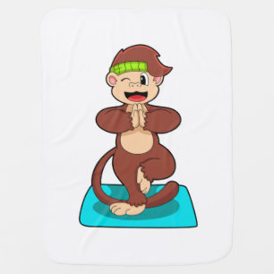 Monkey at Yoga in Standing Baby Blanket