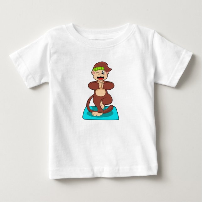 Monkey at Yoga in Standing Baby T-Shirt (Front)