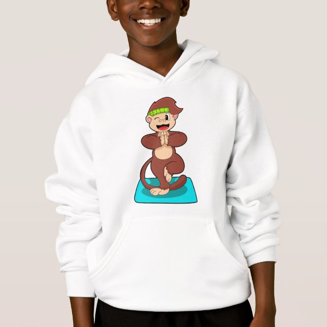 Monkey at Yoga in Standing Hoodie (Front)