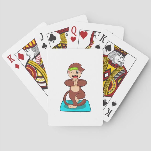 Monkey at Yoga in Standing Poker Cards (Back)