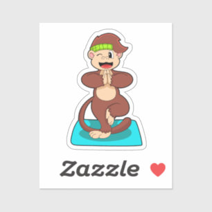 Monkey at Yoga in Standing Sticker