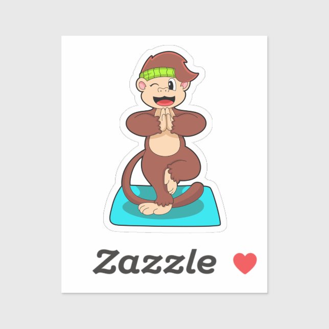 Monkey at Yoga in Standing Sticker (Sheet)