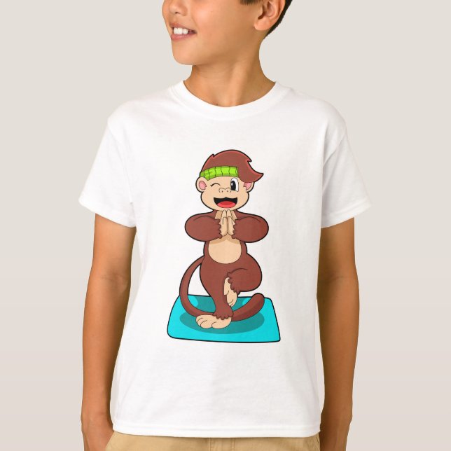 Monkey at Yoga in Standing T-Shirt (Front)