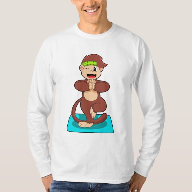 Monkey at Yoga in Standing T-Shirt (Front)