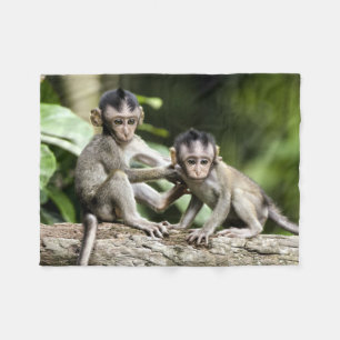 Monkey Babies in Nature Fleece Blanket