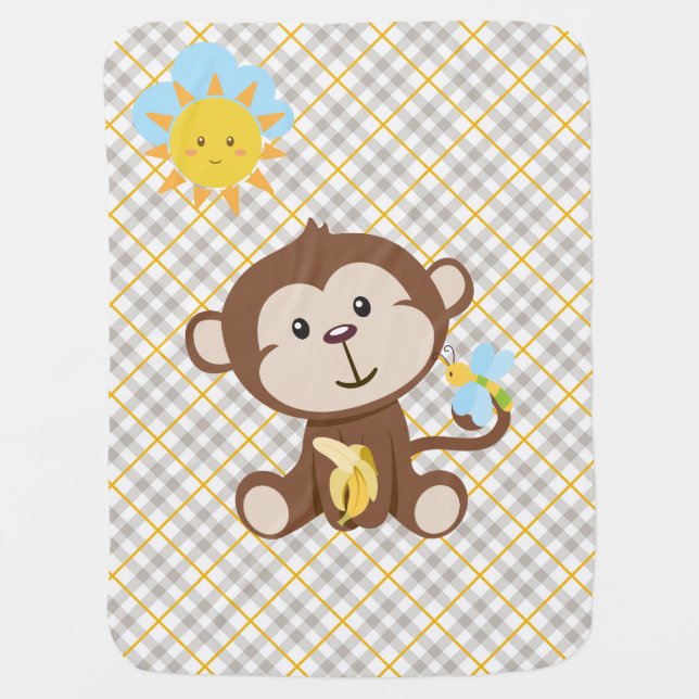 Monkey Baby Blanket (Front)