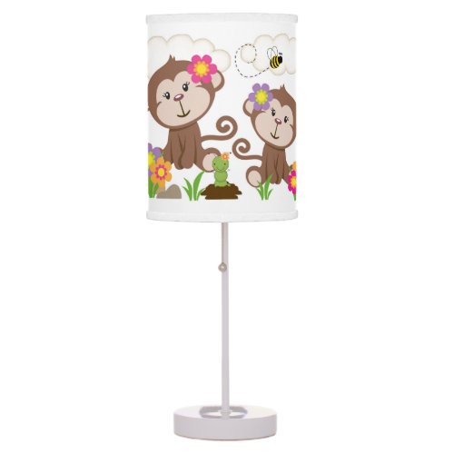 Monkey Baby Girl Nursery Kids Safari Jungle Animal Table Lamp