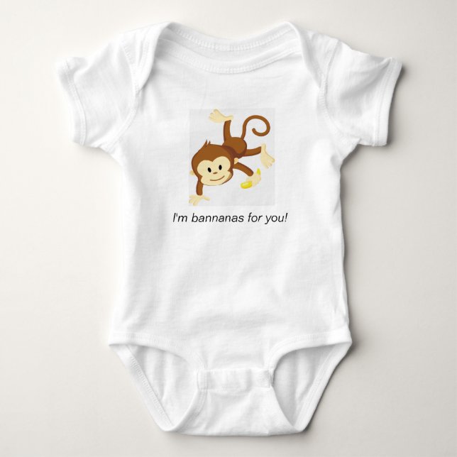 monkey baby outfit bodysuit (Front)