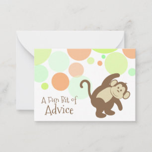 Monkey Baby Shower Advice Cards