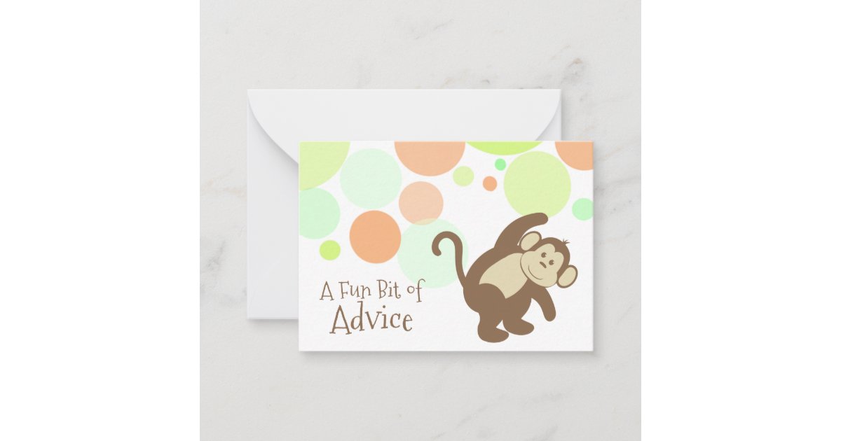 Monkey Baby Shower Advice Cards | Zazzle