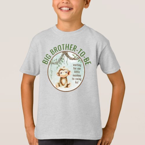Monkey Baby Shower Big Brother to Be T_Shirt