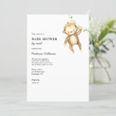 Monkey Baby Shower by Mail Invitation (Standing Front)