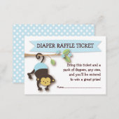 Monkey Baby Shower Diaper Raffle Ticket Insert (Front/Back)