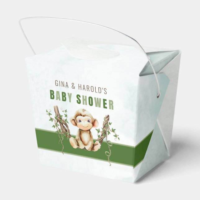 Monkey Baby Shower Favor Box (Back Side)