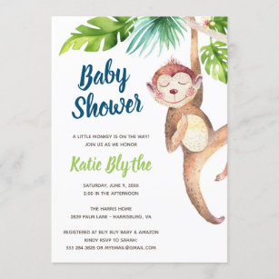 Monkey Baby Shower Invitation