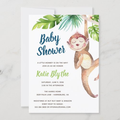 Monkey Baby Shower Invitation