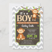 Monkey Baby Shower Invitation Boy (Front)