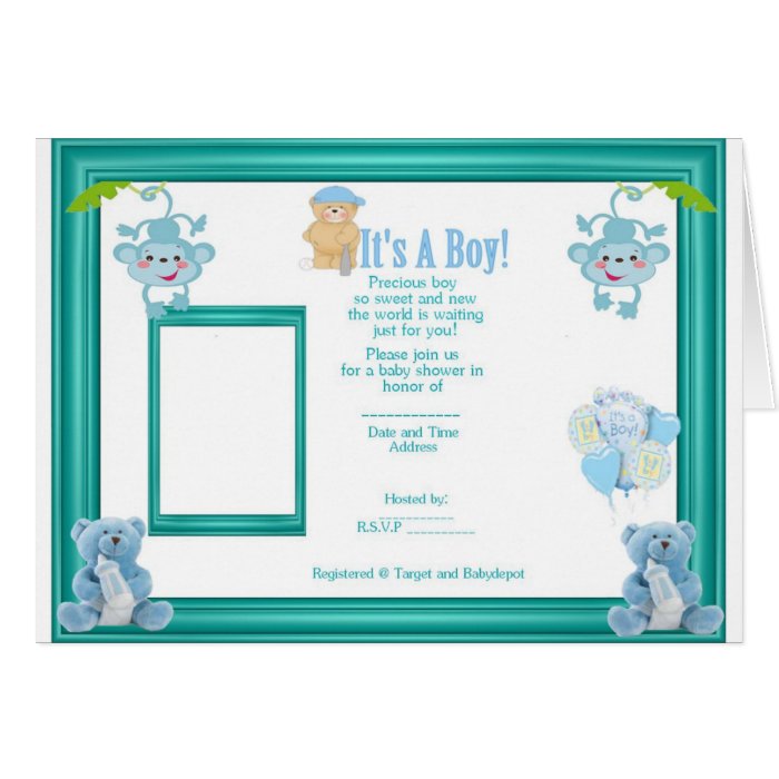 monkey baby shower invitation cards