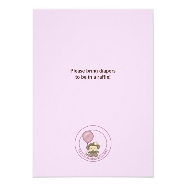 MONKEY Baby Shower Invitation Crib ORCHID CJ-O