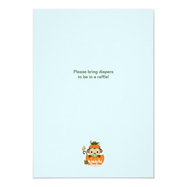 MONKEY Baby Shower Invitation Fall Pumpkin BOY