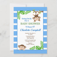 Monkey Baby Shower Invitation, Monkey Boy Invitati Invitation