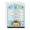MONKEY Baby Shower invitation Polka Dot BLUE GREEN