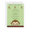 MONKEY Baby Shower invitation Polka Dot GREEN MPP3