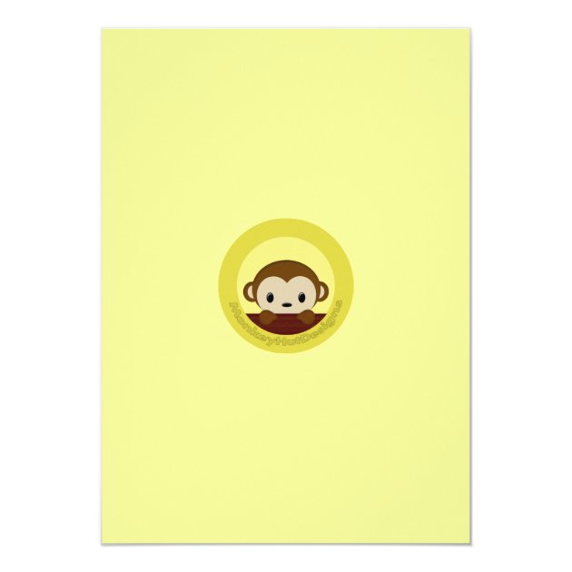 MONKEY Baby Shower Invitation Polka Dot YELLOW MPP