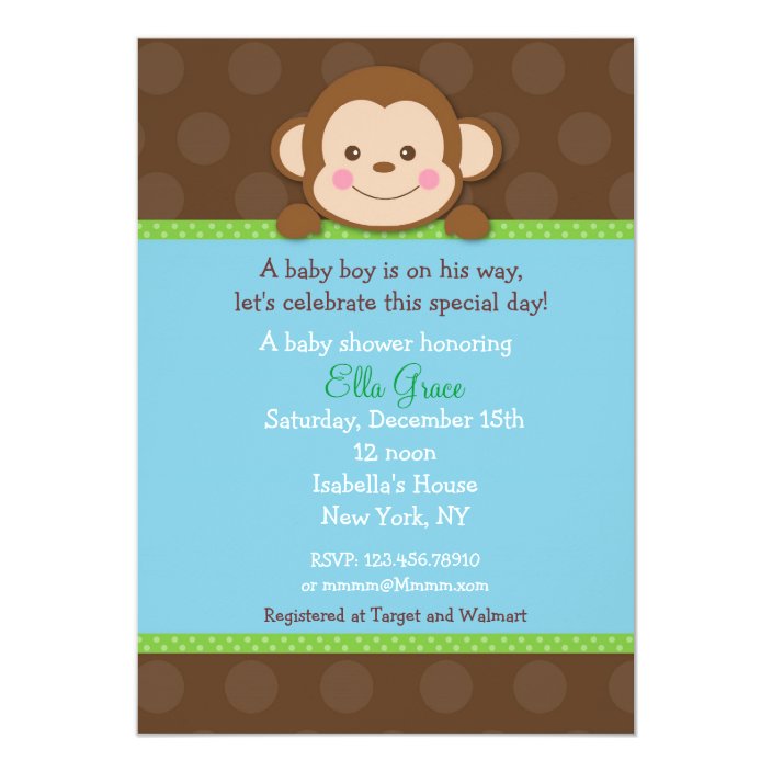 monkey baby shower invitations